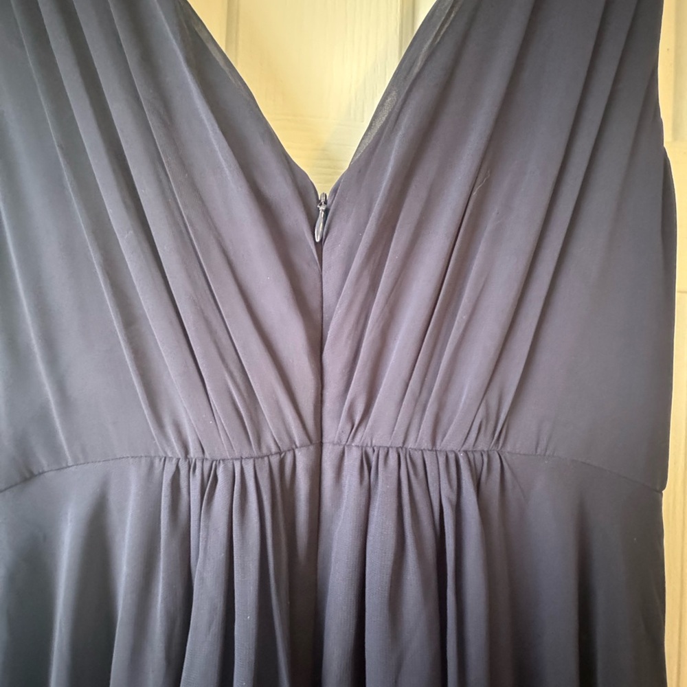 ELIZA J Navy High Low Embellished Waist Formal Party Dress - Picture 7 of 9